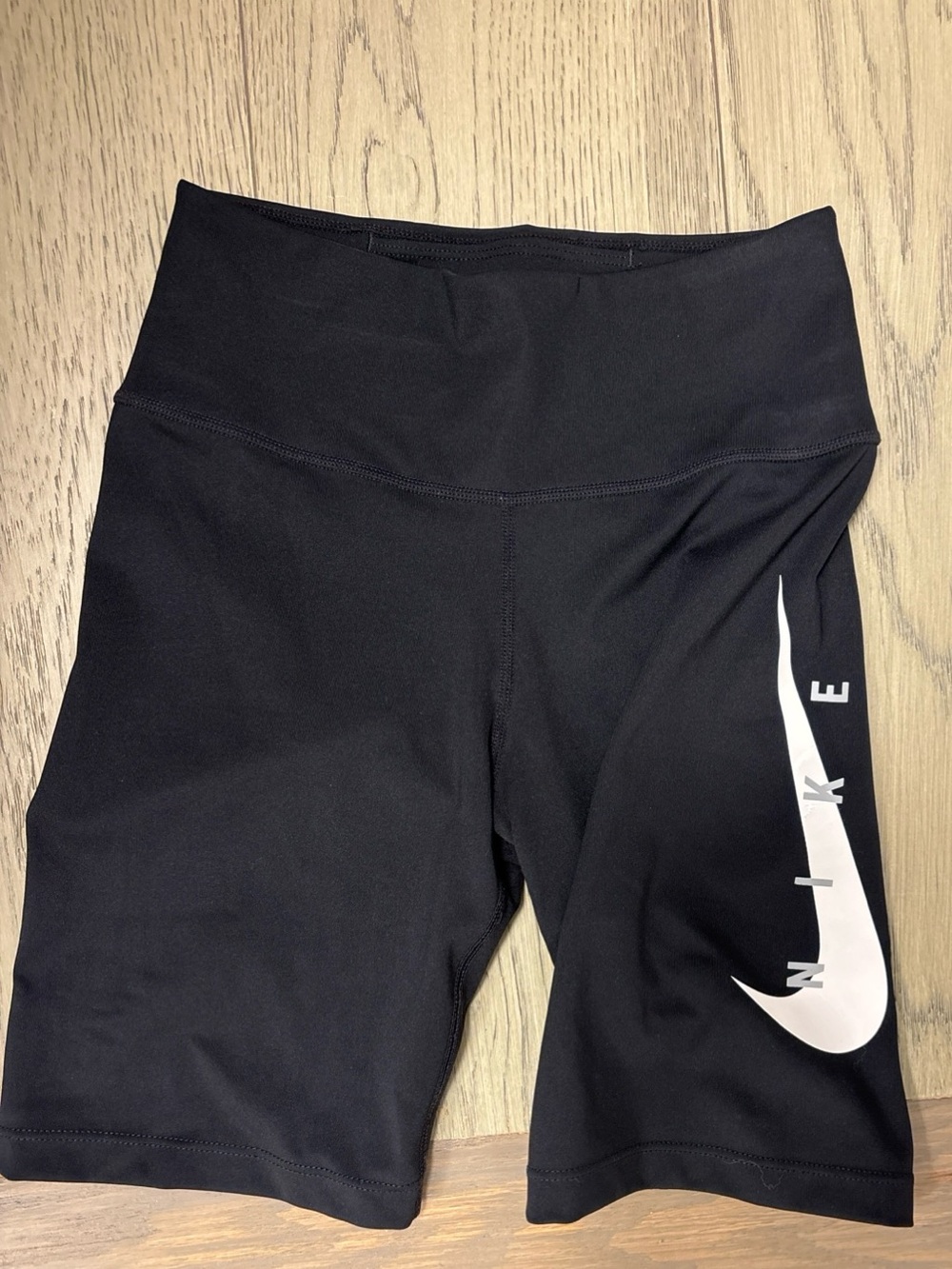 Nike Black women' Bike Shorts with White Swoosh